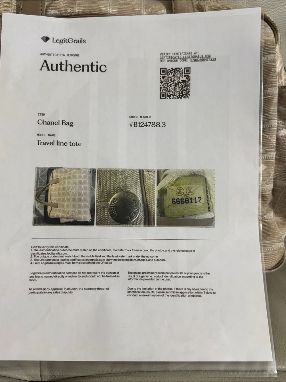 CHANEL travel line Beige & Cream Logo Pattern Tote